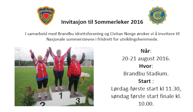Invitasjon til Sommerleker 2016